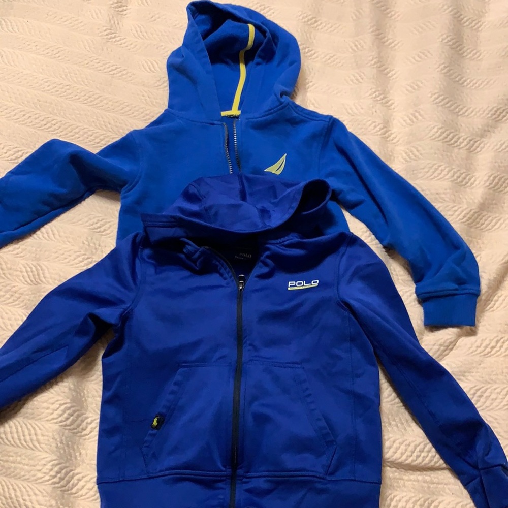 2 boys hoodie jacket, nautica and polo size 7
